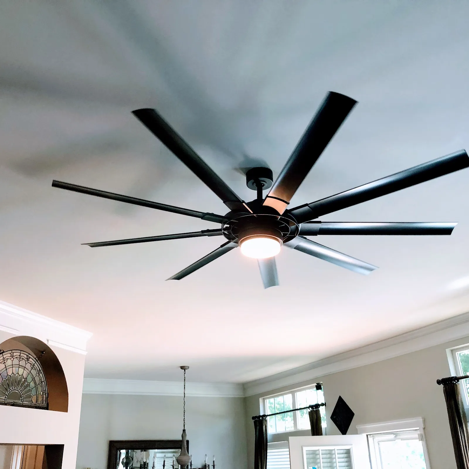 Large ceiling fan installation